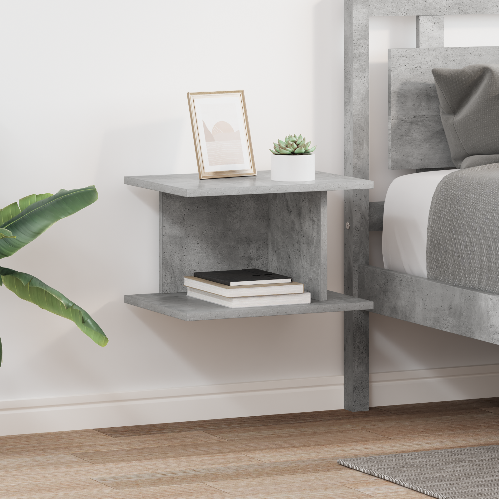 vidaXL Stolik nocny 2 szt. Betonowy szary 40 x 30 x 25 cm