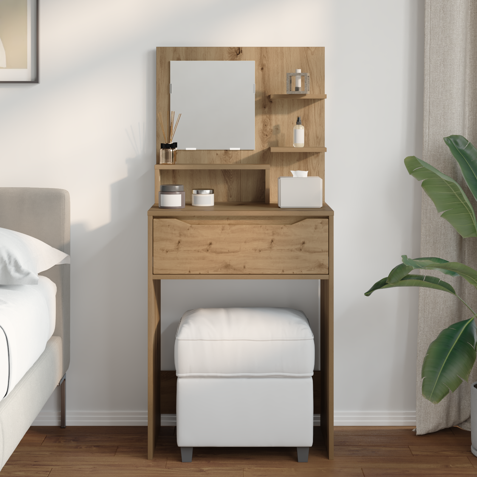 vidaXL Toaletki do sypialni Dąb rzemieślniczy 80 x 39,6 x 135 cm