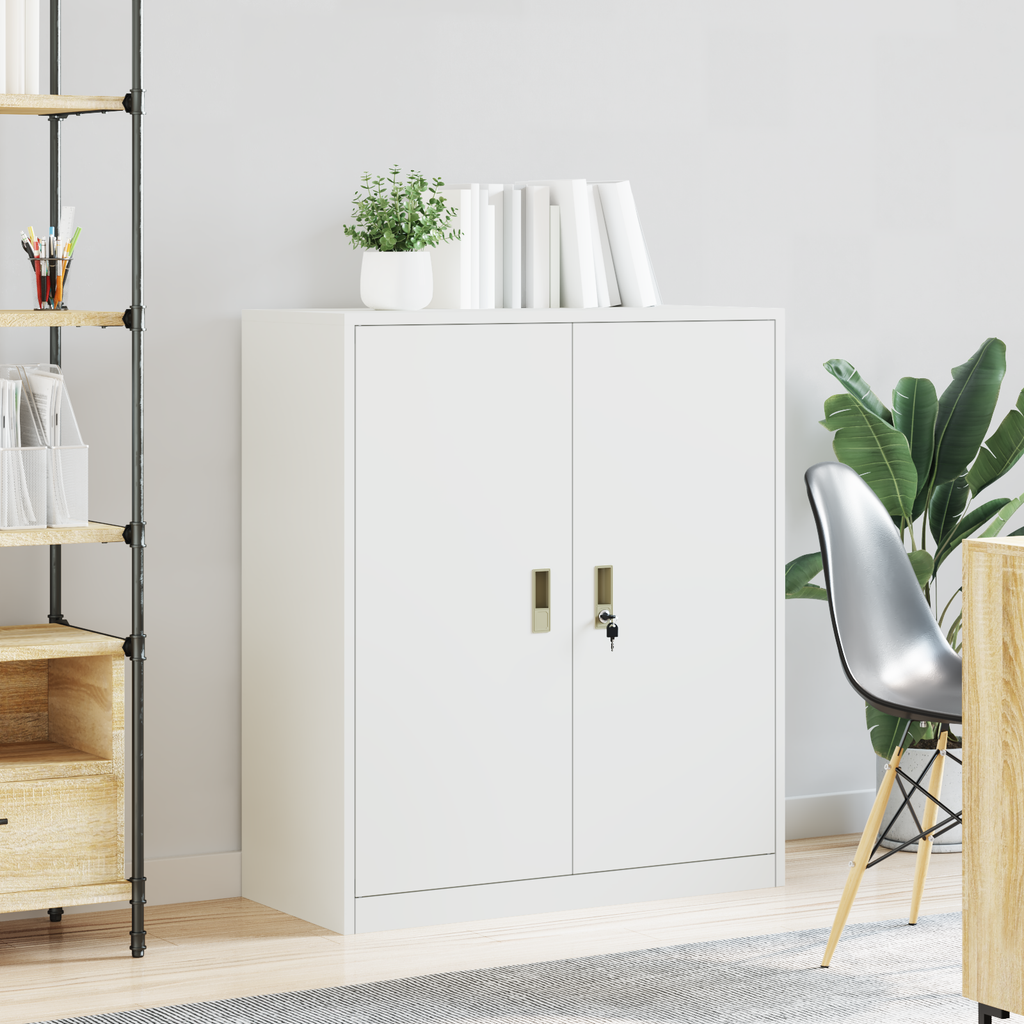 vidaXL Szafka do przechowywania Biały 90 x 40 x 105 cm Stal