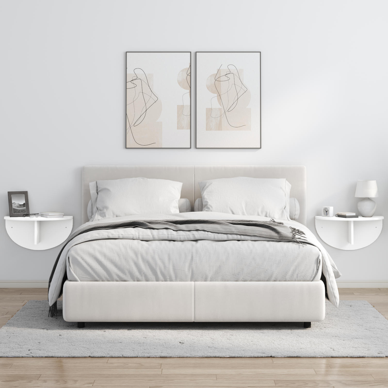 vidaXL Półka ścienna Do montażu na ścianie Biały 48 x 24 x 24 cm