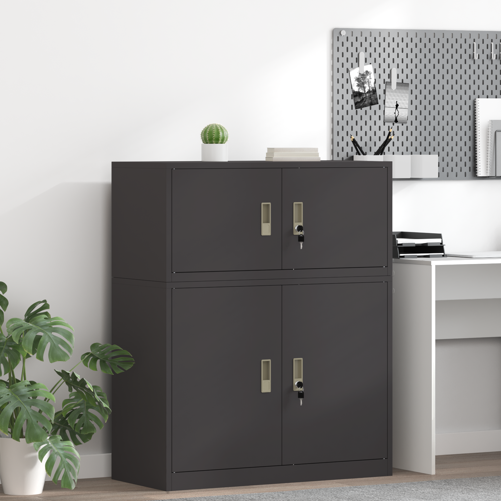 vidaXL Szafka do przechowywania Czarny 90 x 40 x 40 cm Stal