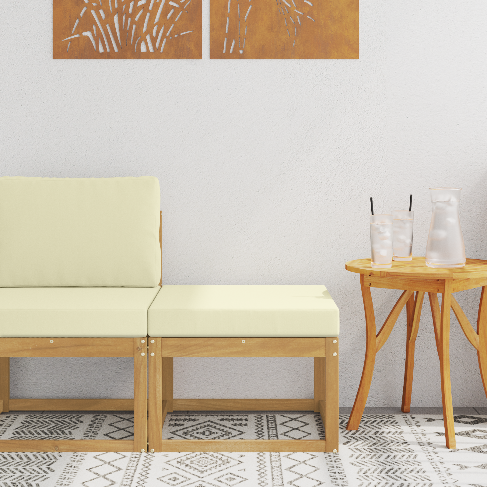 vidaXL Outdoor Hocker Lite Drewno Akacji Biały