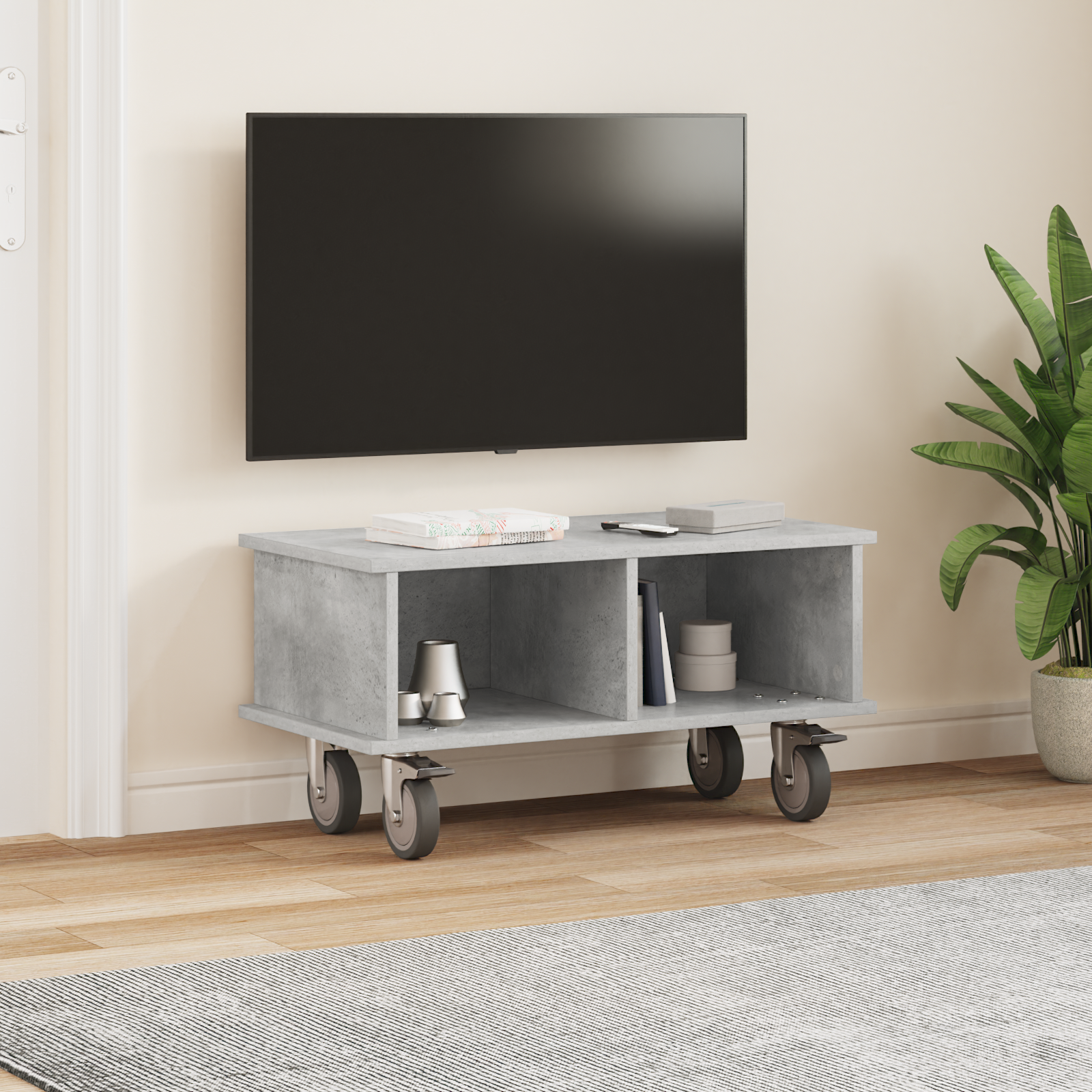 vidaXL Stół pod telewizor 68,5 x 35 x 35 cm Betonowy szary