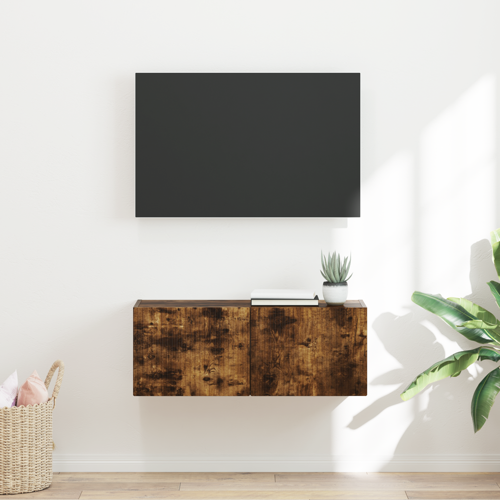 vidaXL Szafka pod telewizor 78,5 x 31 x 29,5 cm Dąb wędzony