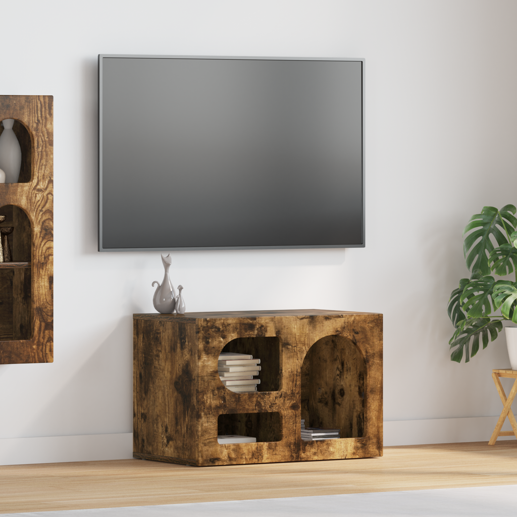 vidaXL Szafka pod telewizor ELST 60 x 35 x 40 cm Dąb wędzony