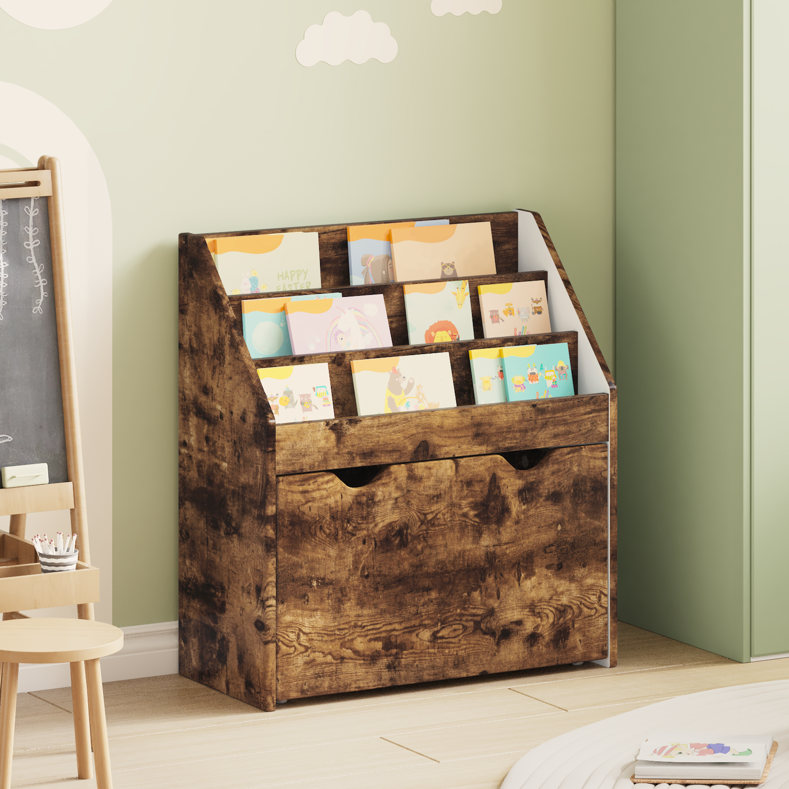 vidaXL Biblioteczka dla dzieci Dąb wędzony 60 x 29,5 x 69 cm