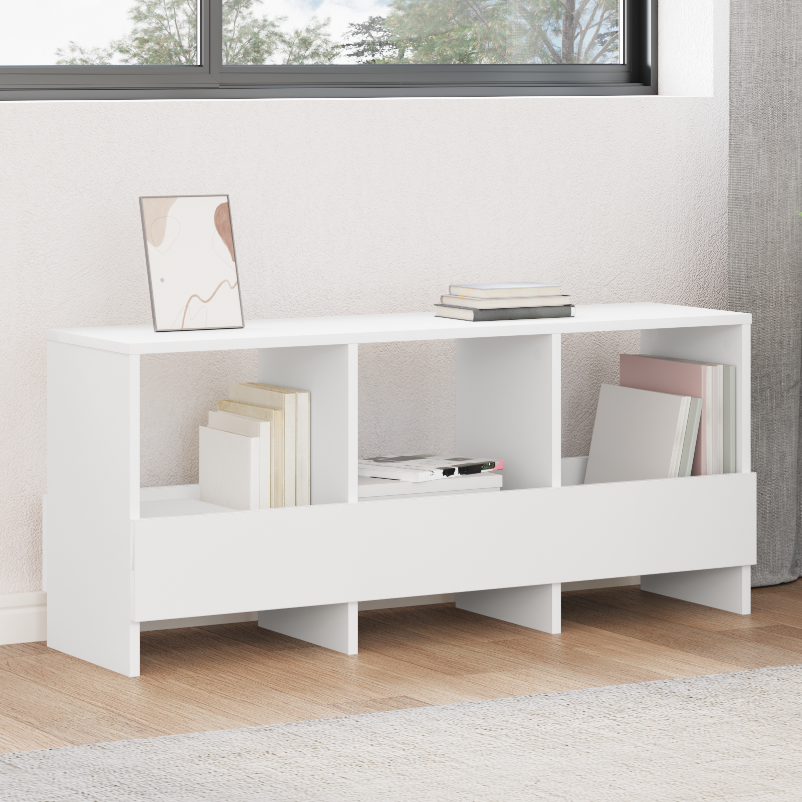 vidaXL Regał na gazety Biały 102 x 30 x 45 cm