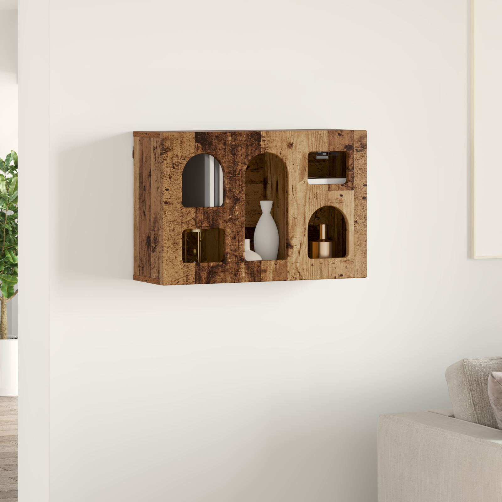 vidaXL Szafka wisząca z półką ELST Stare drewno 60 x 20 x 40 cm
