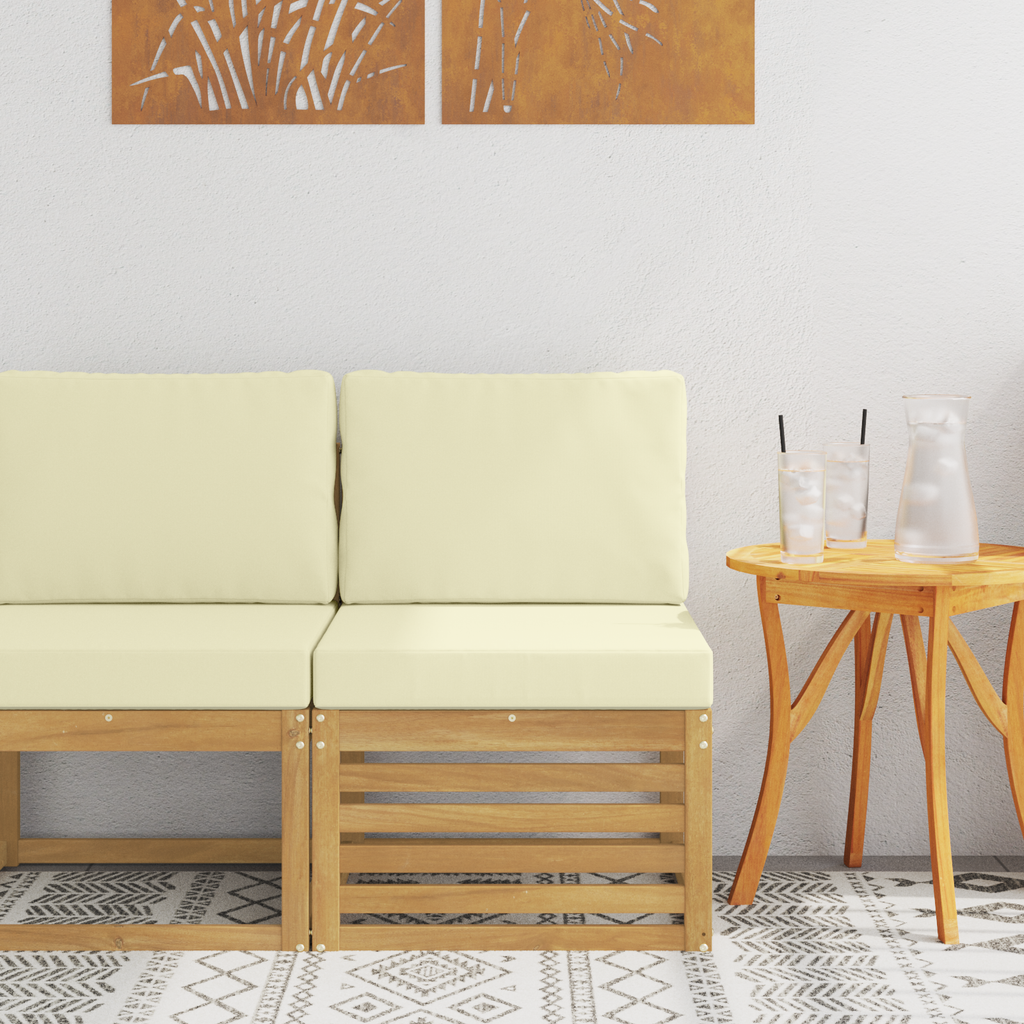 vidaXL Środkowa sofa ogrodowa Lite Drewno Akacji Biały