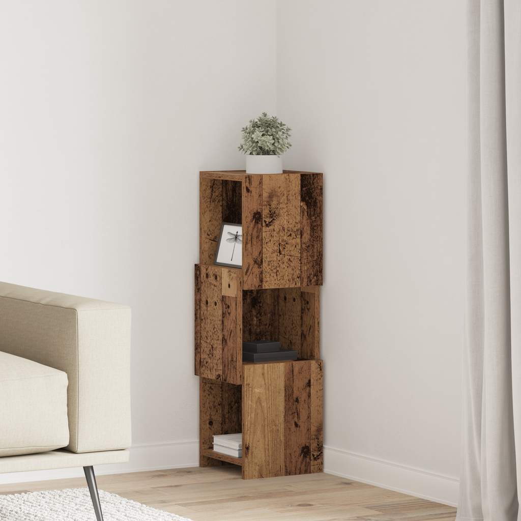 vidaXL Szafka narożna 25,5x25x80cm Drewno inżynieryjne Stare drewno