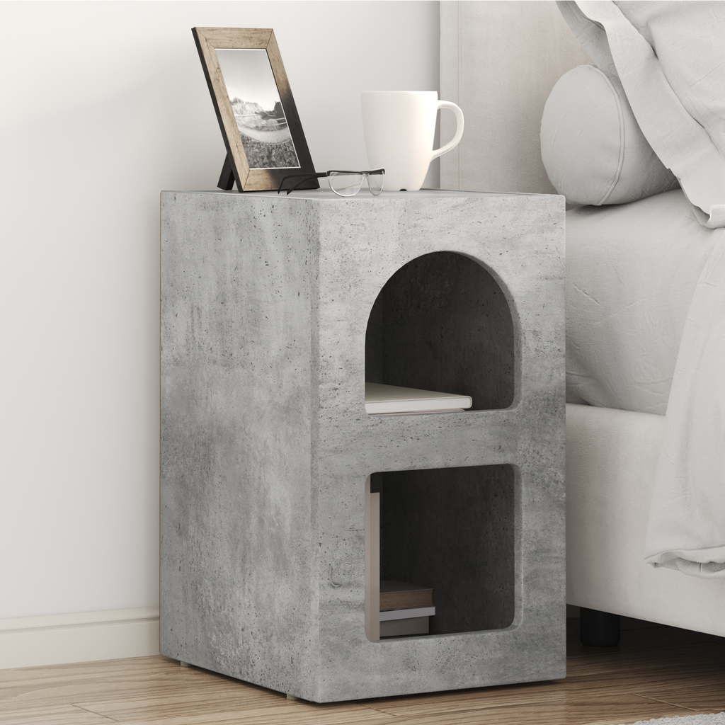 vidaXL Stolik nocny Betonowy szary 29,5 x 33,5 x 50 cm