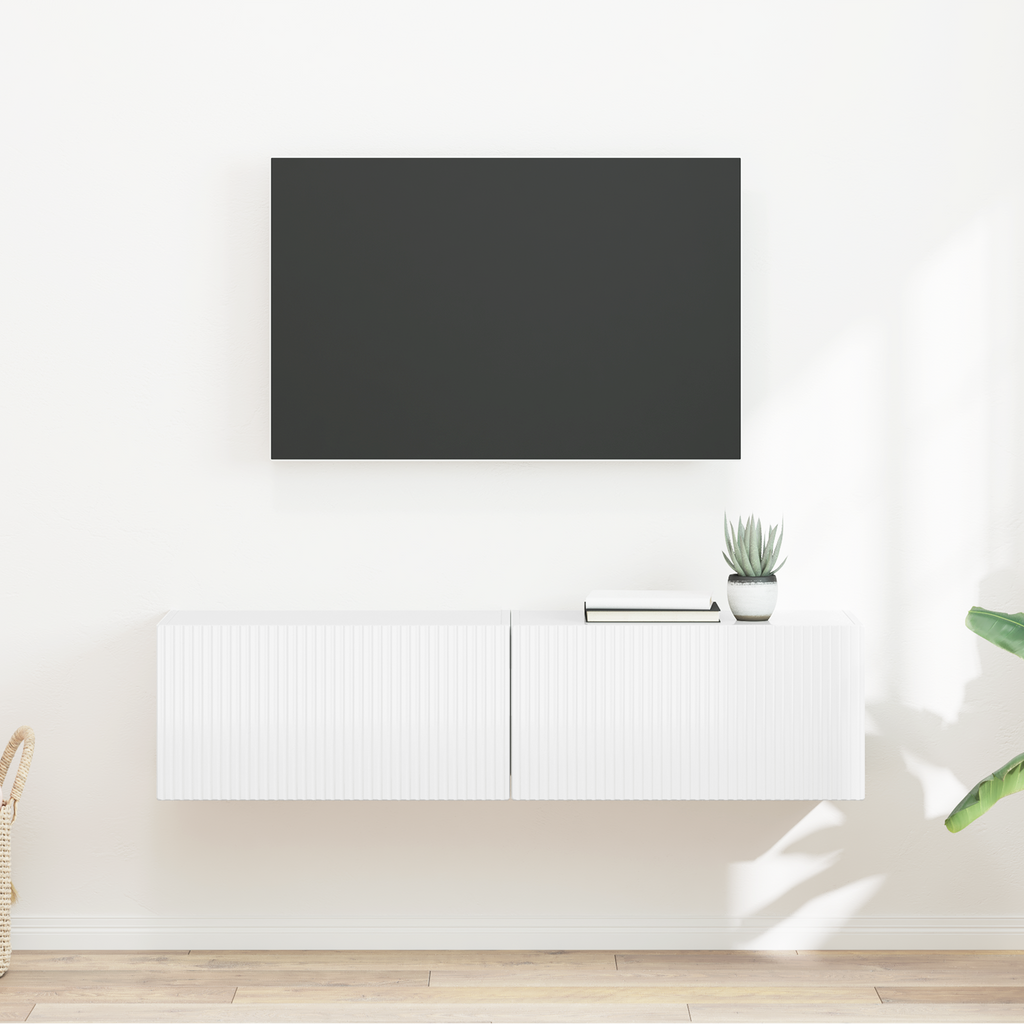 vidaXL Szafka pod telewizor 2 szt. Błyszcząca biel Drewno inżynieryjne