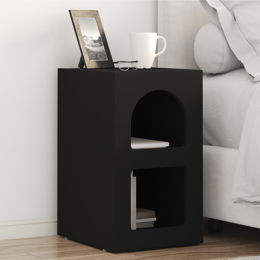 vidaXL Stolik nocny ELST 2 szt. Czarny 29,5 x 33,5 x 50 cm