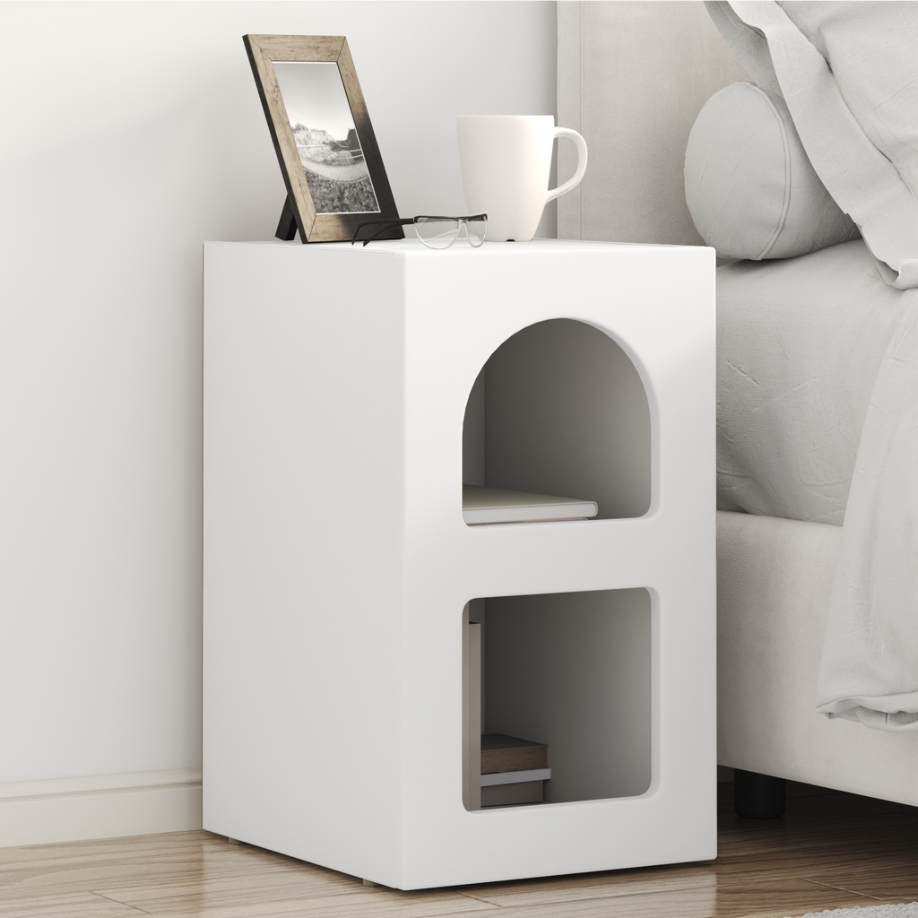 vidaXL Stolik nocny ELST 2 szt. Biały 29,5 x 33,5 x 50 cm