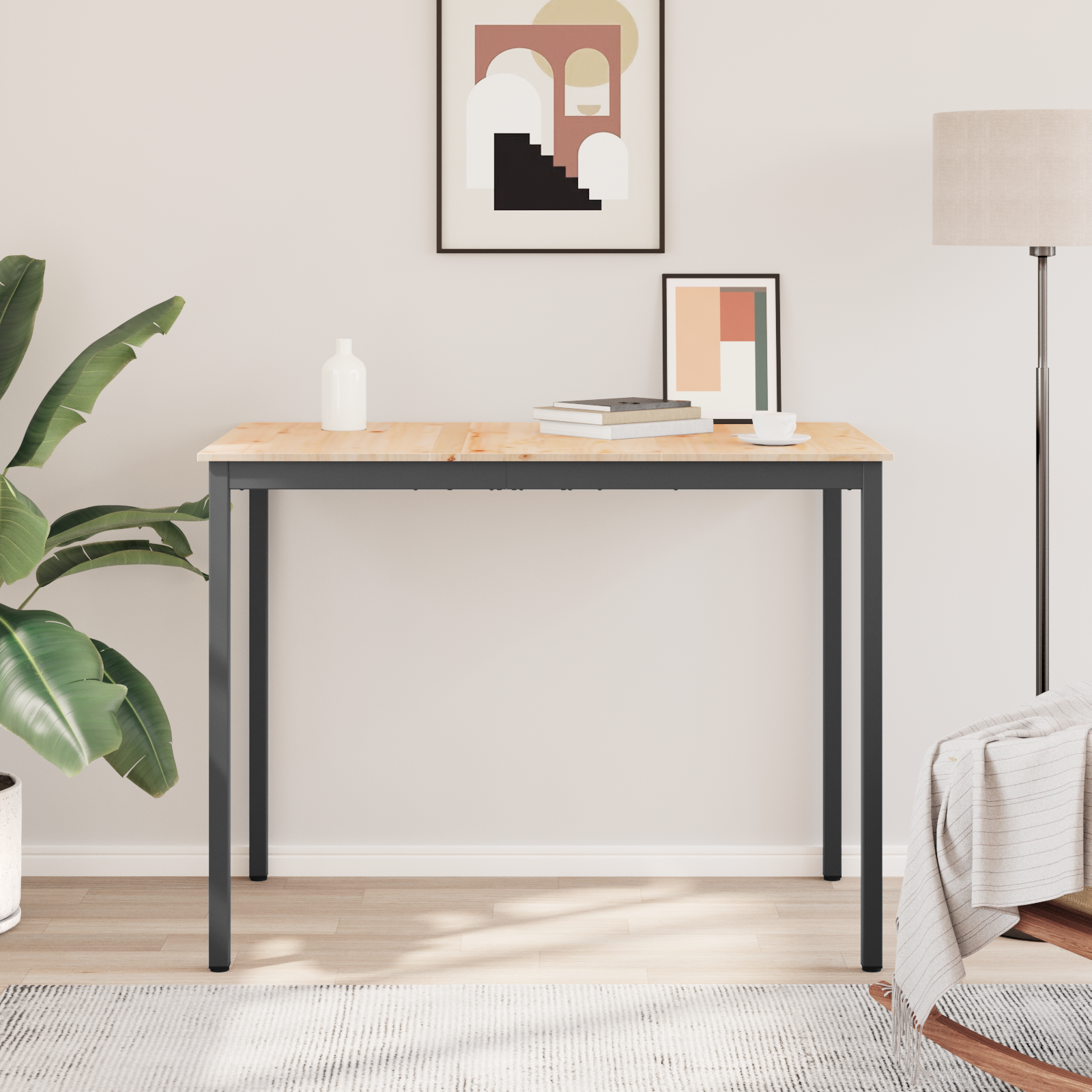 vidaXL Stół barowy Naturalny 140 x 80 x 105 cm Lite drewno sosnowe