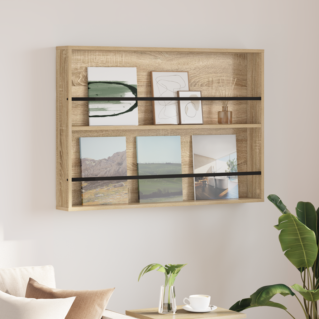 vidaXL Regał na gazety Dąb Sonoma 100 x 12 x 70 cm Drewno inżynieryjne