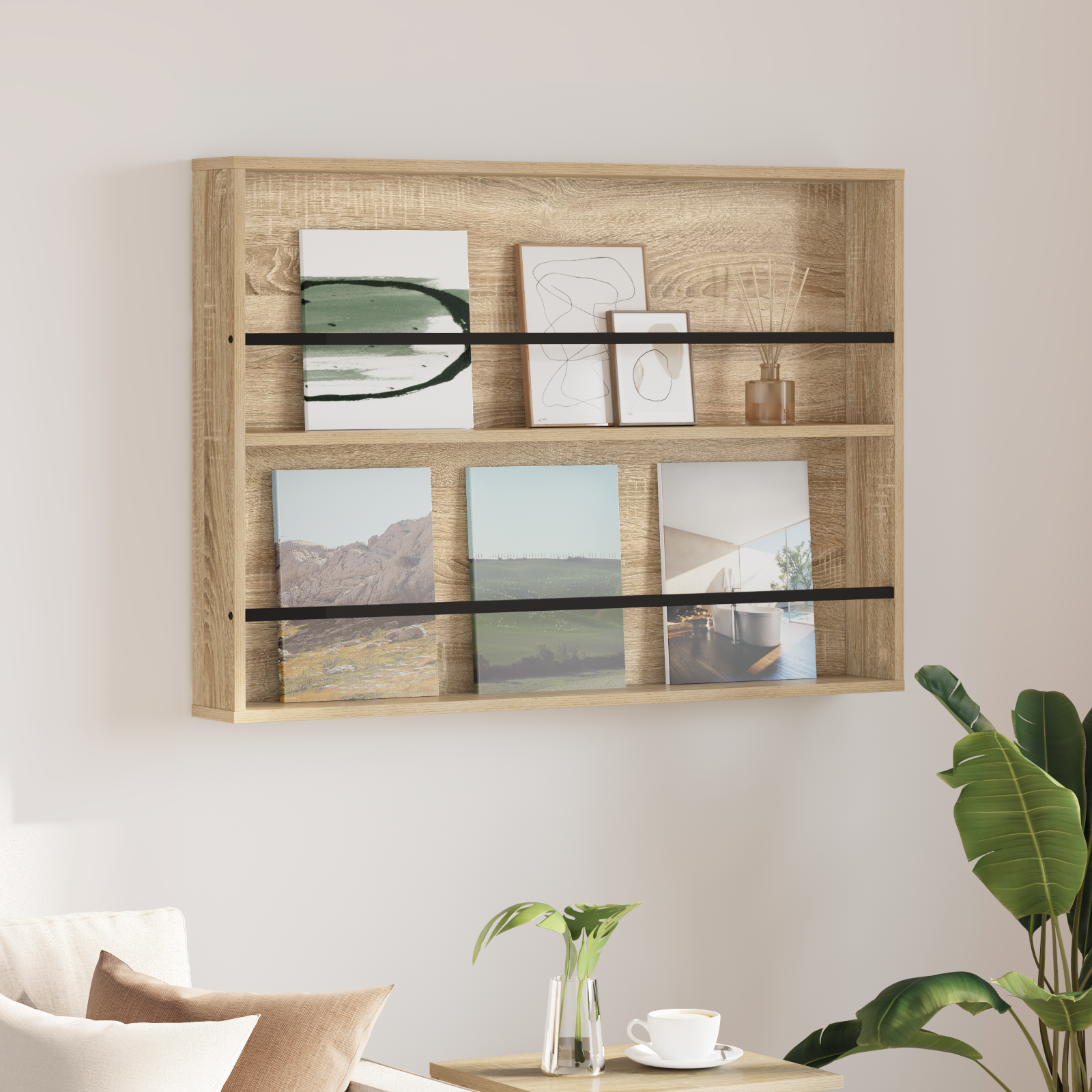vidaXL Regał na gazety Dąb Sonoma 100 x 12 x 70 cm Drewno inżynieryjne