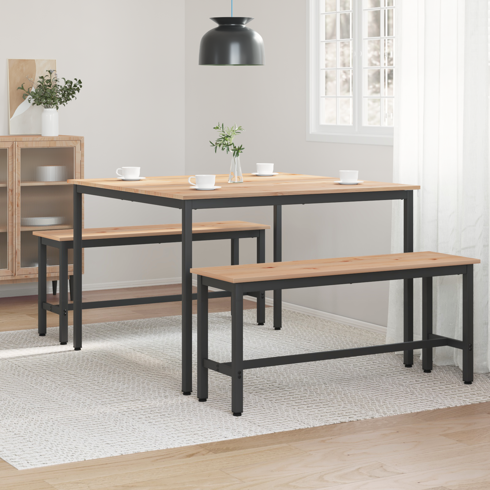 vidaXL Stół jadalny Naturalny 110 x 110 x 75 cm Lite drewno sosnowe