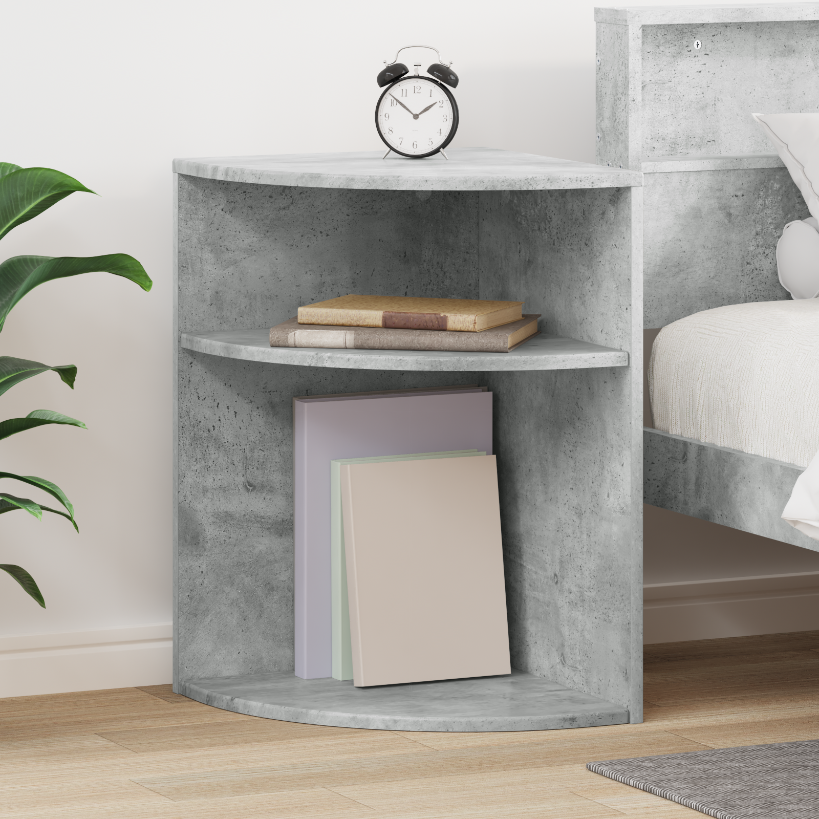 vidaXL Stolik końcowy Betonowy szary 39,7 x 39,7 x 60 cm