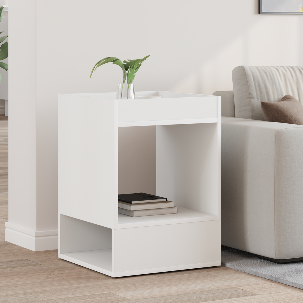 vidaXL Stolik końcowy Biały 40 x 40 x 56 cm Drewno inżynieryjne