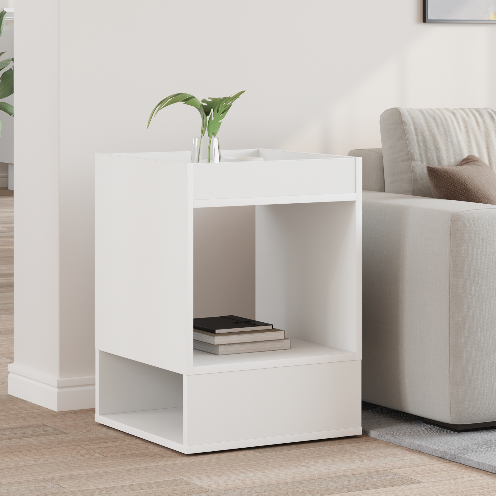 vidaXL Stolik końcowy Biały 40 x 40 x 56 cm Drewno inżynieryjne