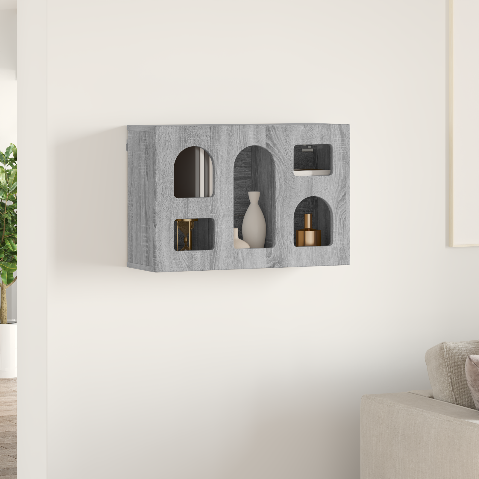 vidaXL Szafka wisząca z półką ELST Szary Sonoma 60 x 20 x 40 cm