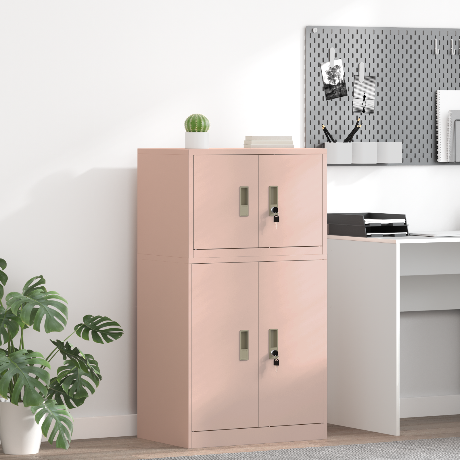 vidaXL Szafka do przechowywania Różowy 60 x 40 x 40 cm Stal