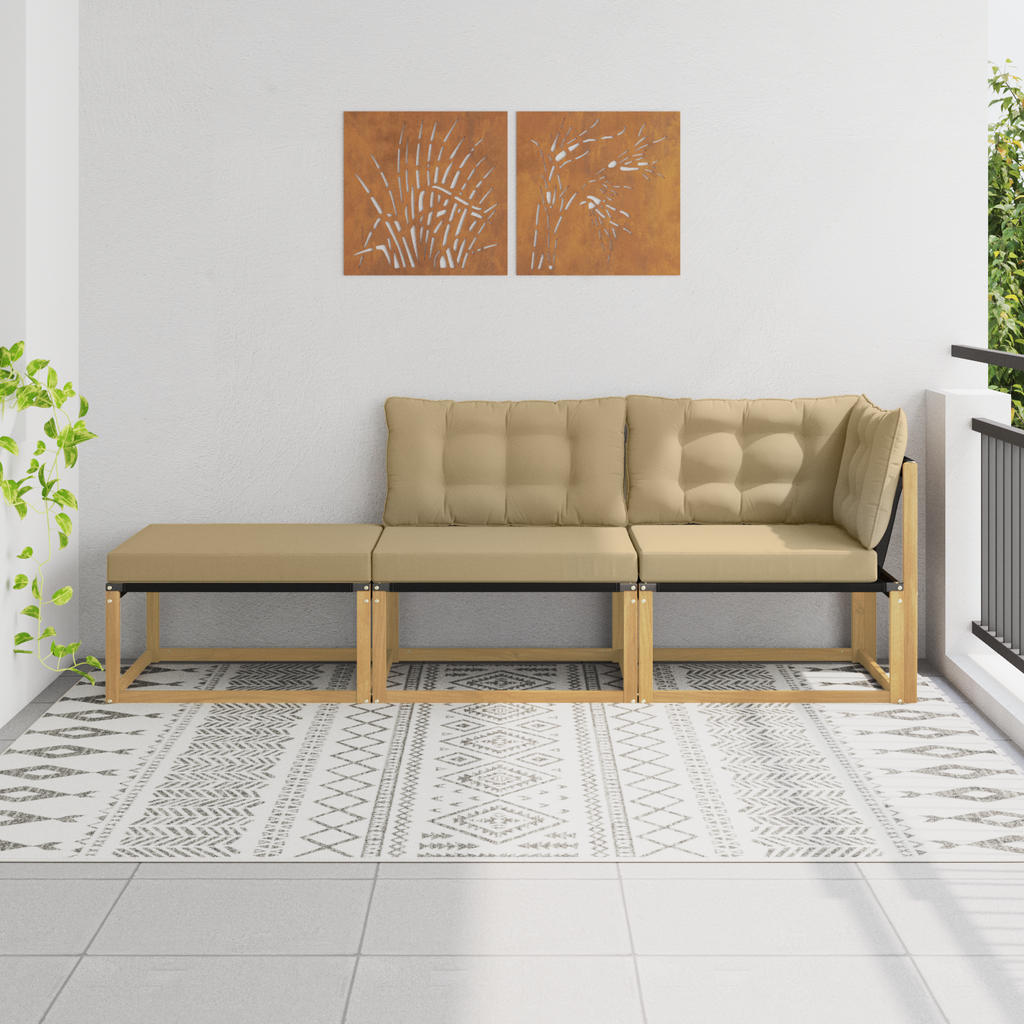 vidaXL Zestaw sof narożnych z poduszką Biały 241,5 x 83 x 73 cm