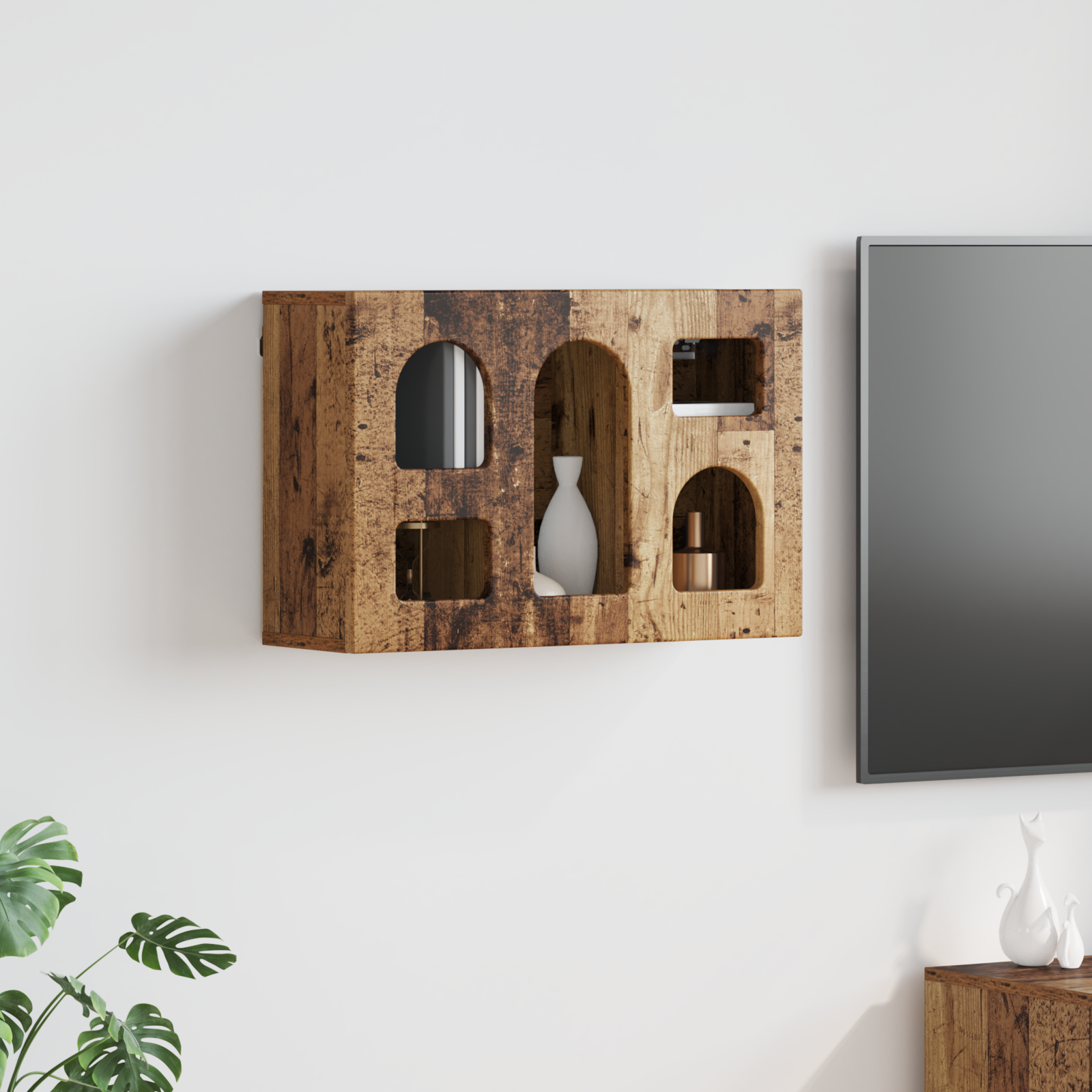 vidaXL Szafka wisząca z półką ELST Stare drewno 60 x 20 x 40 cm