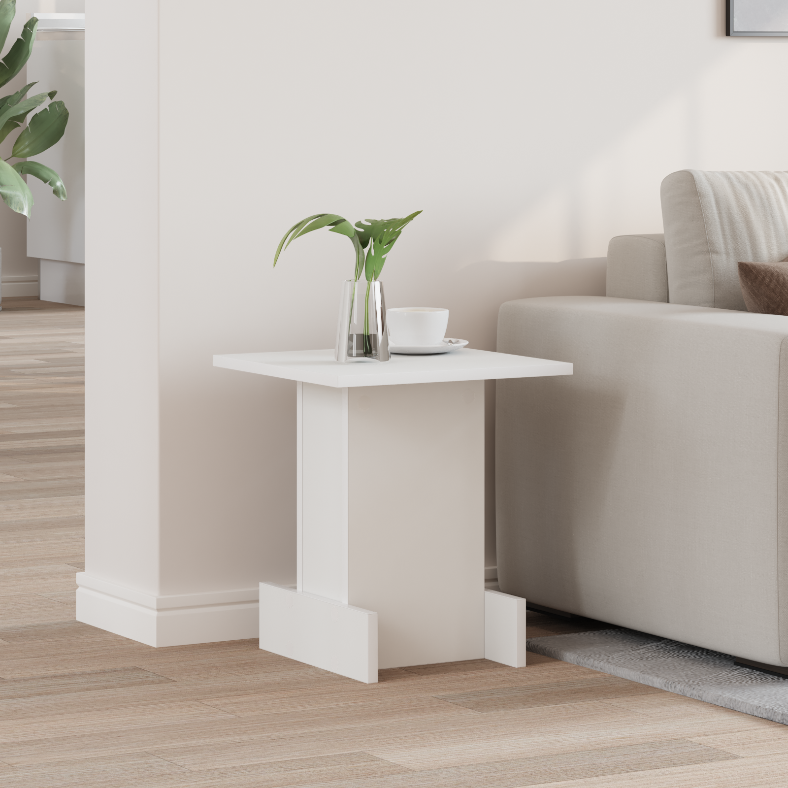 vidaXL Stolik końcowy Biały 35,5 x 35 x 40 cm Drewno inżynieryjne