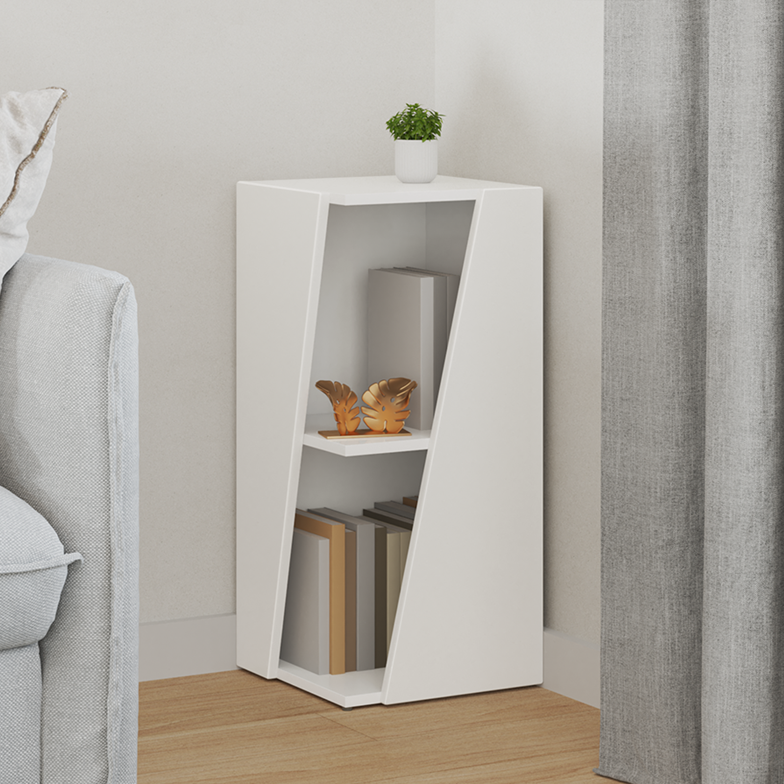 vidaXL Półka boczna 33 x 32 x 70,5 cm Drewno inżynieryjne Biały