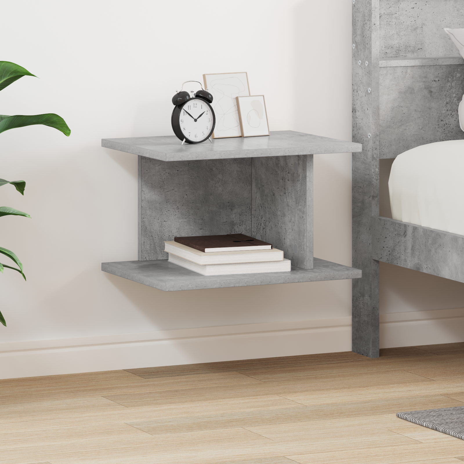 vidaXL Stolik nocny Betonowy szary 40 x 30 x 25 cm Drewno inżynieryjne