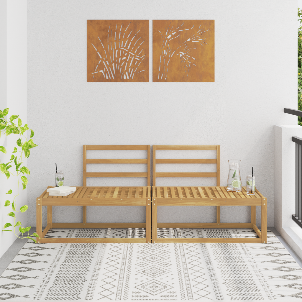 vidaXL Sofa końcowa na zewnątrz 2 Sztuka Biały 182,5 x 63 x 73 cm