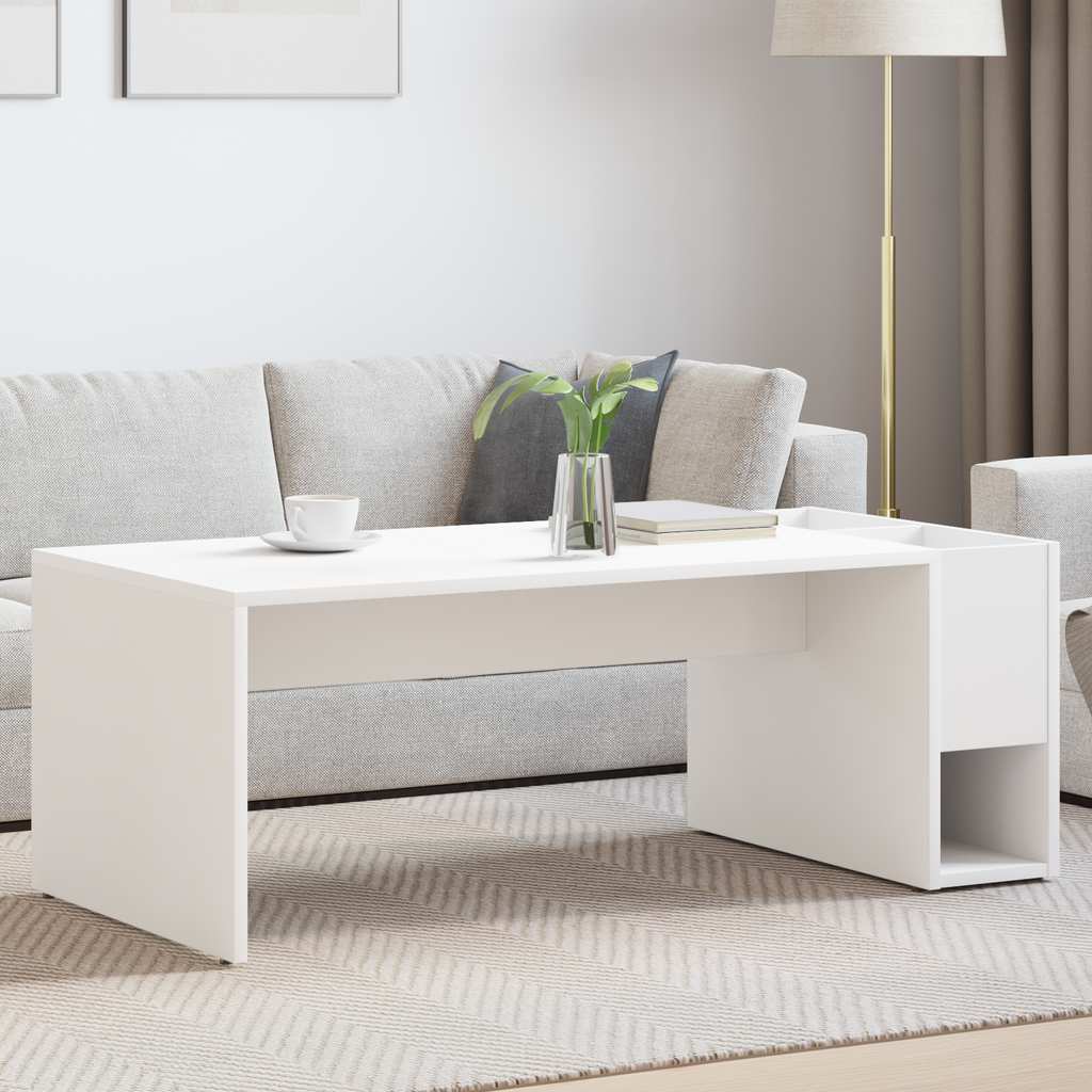 vidaXL Stolik kawowy Biały 101,5 x 50 x 37 cm Drewno inżynieryjne