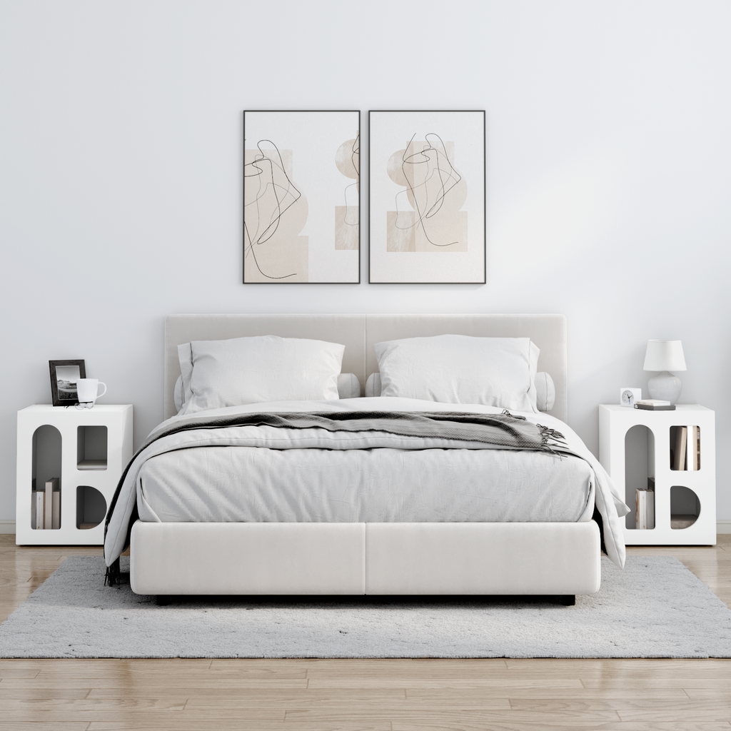 vidaXL Stolik nocny ELST 2 szt. Biały 40 x 35 x 50 cm