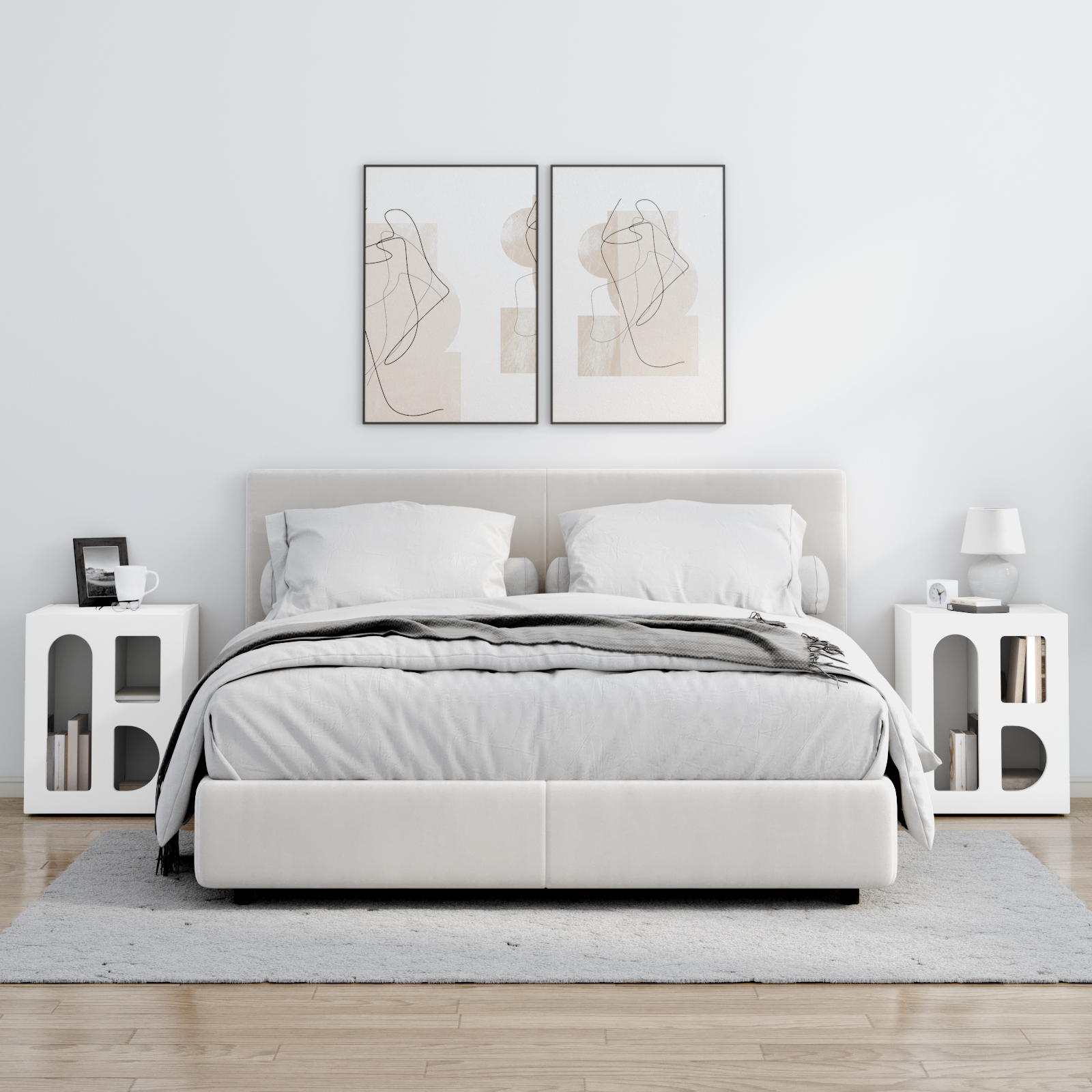 vidaXL Stolik nocny ELST 2 szt. Biały 40 x 35 x 50 cm