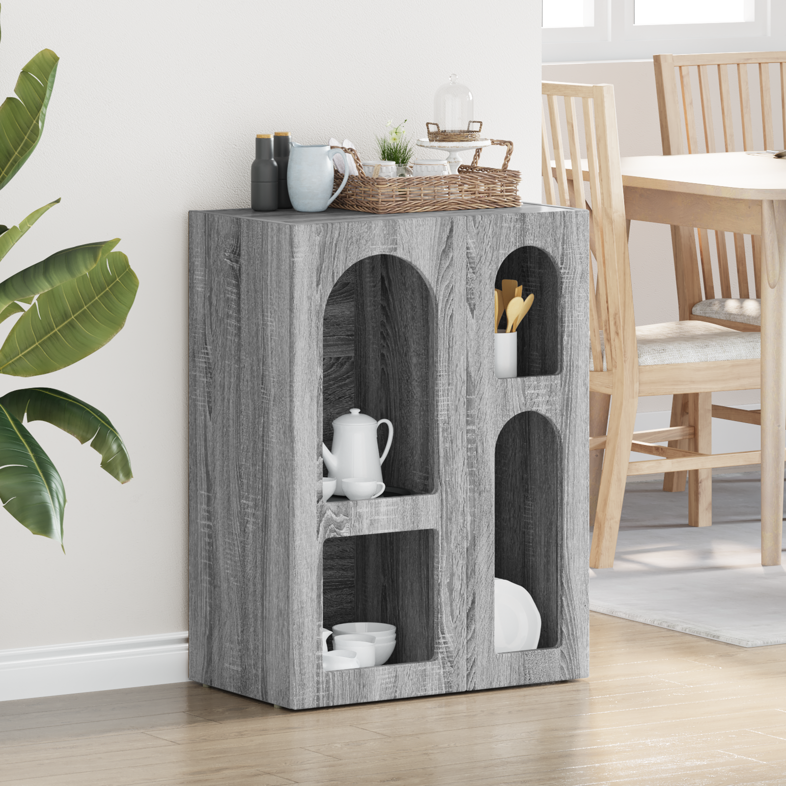 vidaXL Bufet ELST Szary Sonoma 59 x 35 x 80.5 cm Drewno inżynieryjne