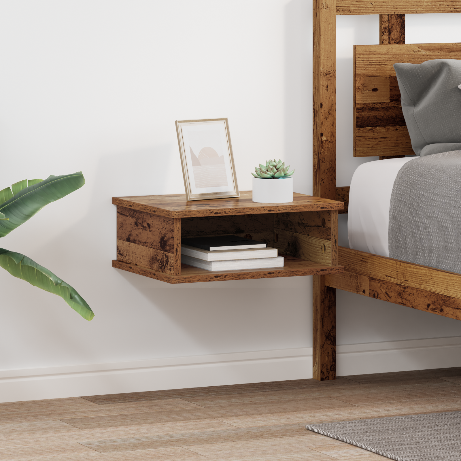 vidaXL Stolik nocny 2 szt. Stare drewno 40 x 31 x 15 cm