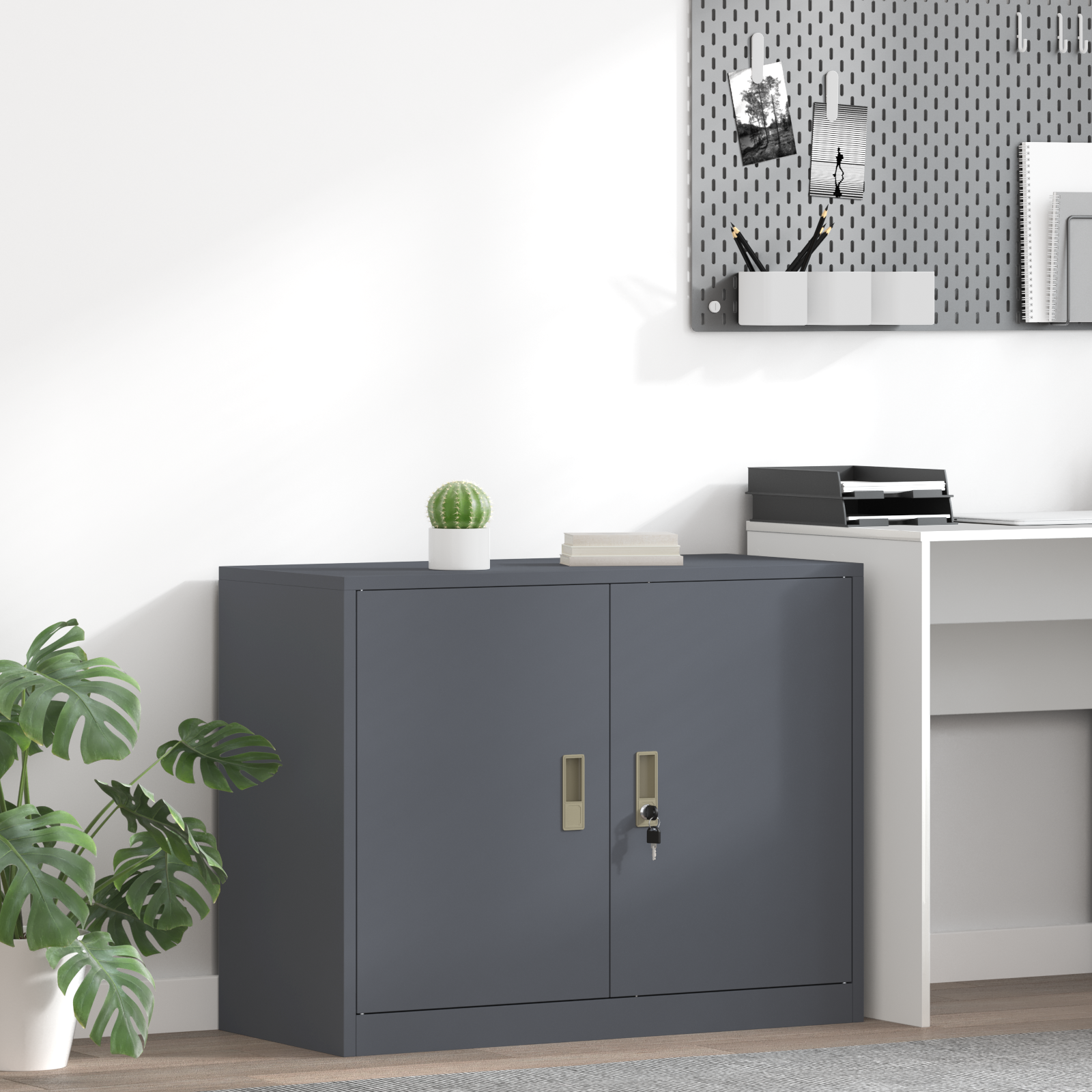 vidaXL Szafka do przechowywania Antracyt 90 x 40 x 70 cm Stal