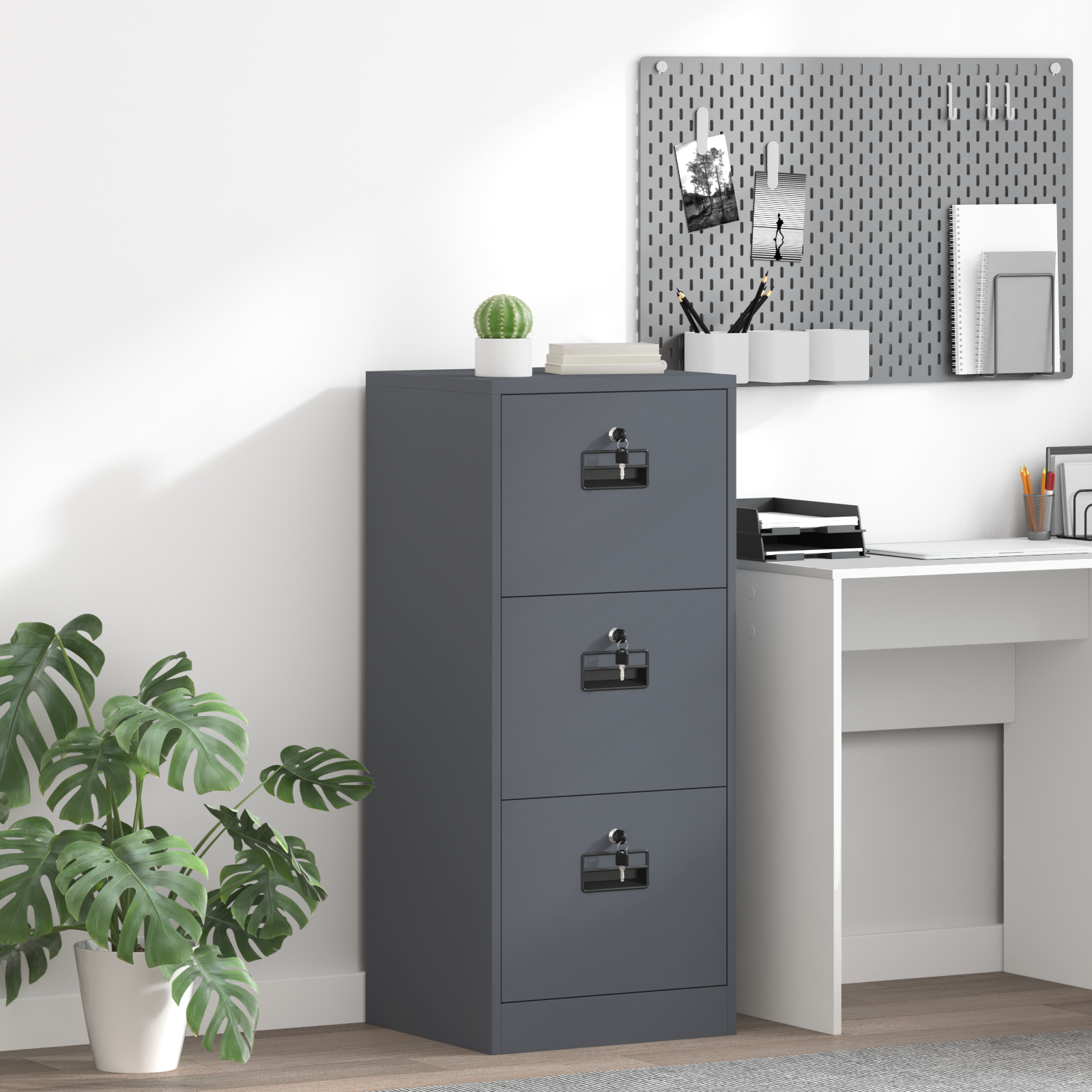 vidaXL Szafka na dokumenty z szufladą Antracyt 45,5 x 42 x 106,5 cm