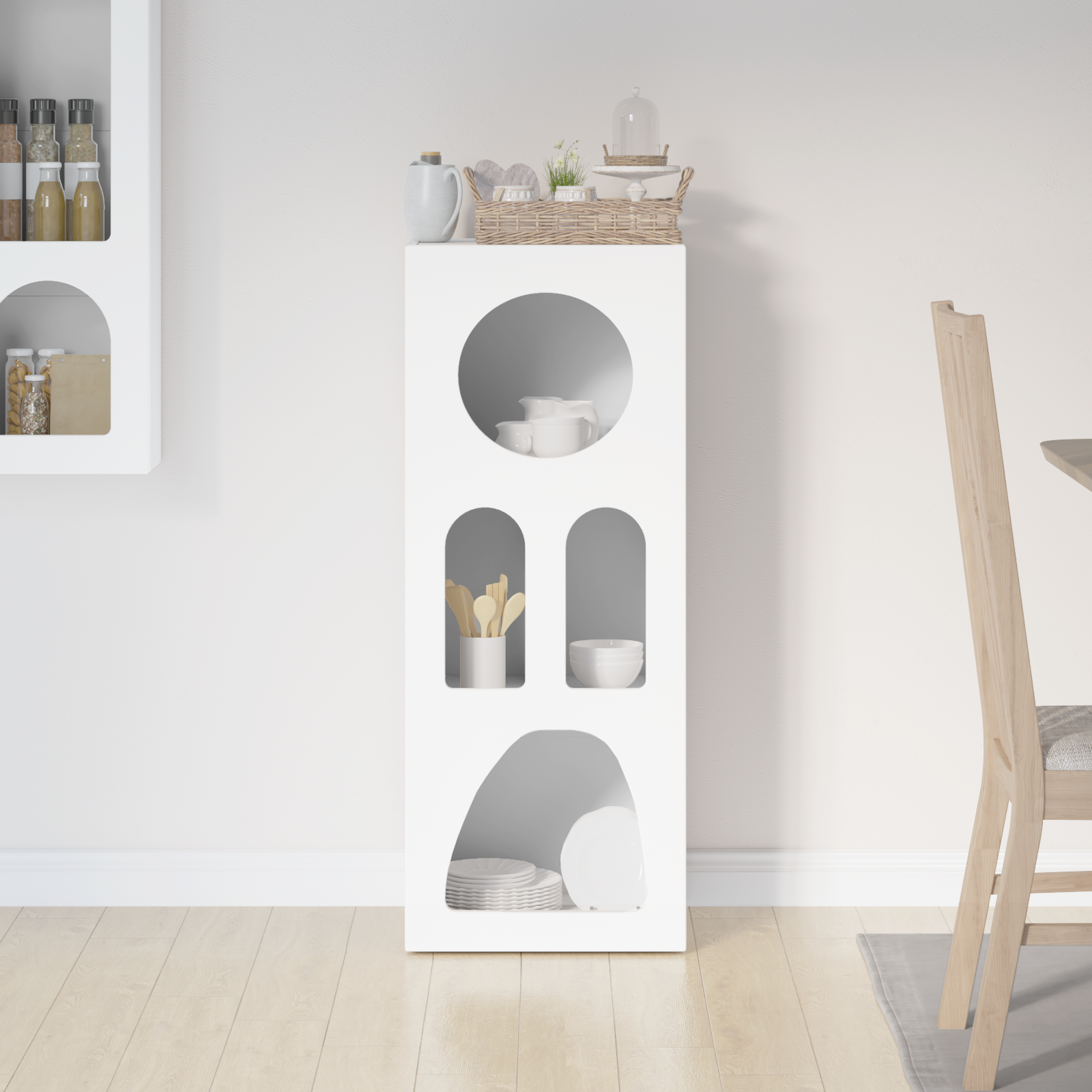 vidaXL Bufet ELST Biały 40 x 35 x 100.5 cm Drewno inżynieryjne