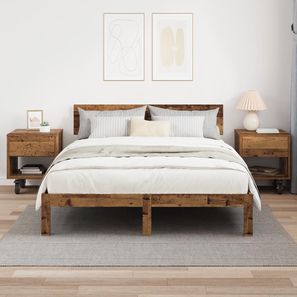 vidaXL Stolik nocny 2 szt. Stare drewno 40,5 x 40 x 48 cm