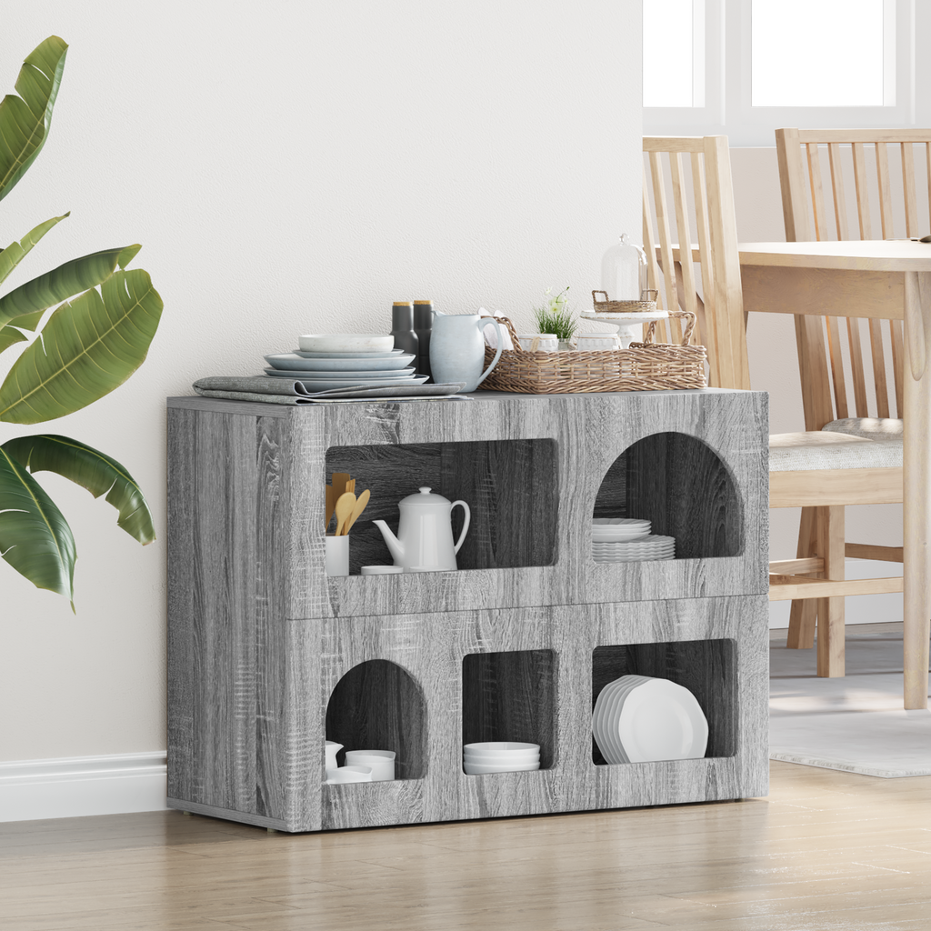vidaXL Bufet ELST Szary Sonoma 80,5 x 35 x 59 cm Drewno inżynieryjne