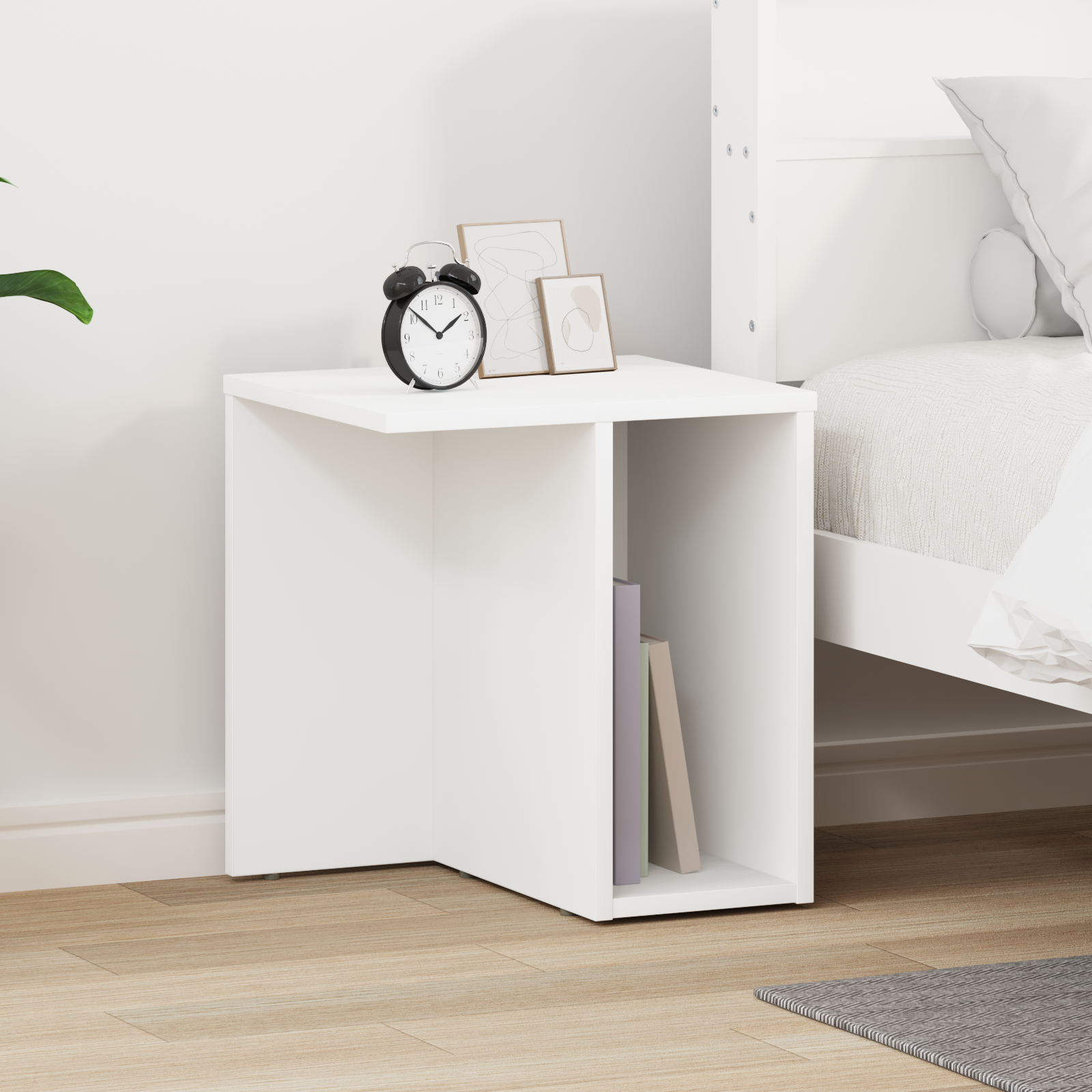 vidaXL Stolik końcowy Biały 37 x 32 x 40 cm Drewno inżynieryjne