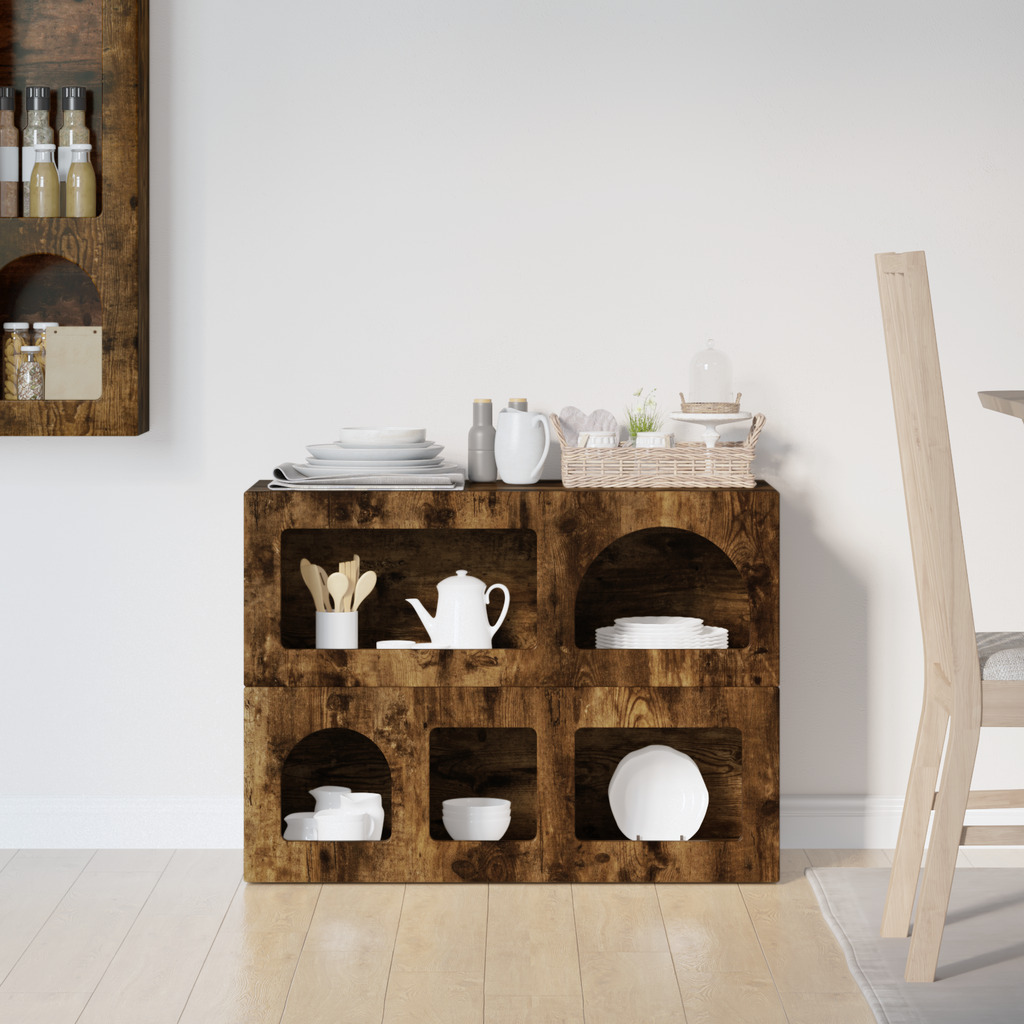 vidaXL Bufet ELST Dąb wędzony 80,5 x 35 x 59 cm Drewno inżynieryjne