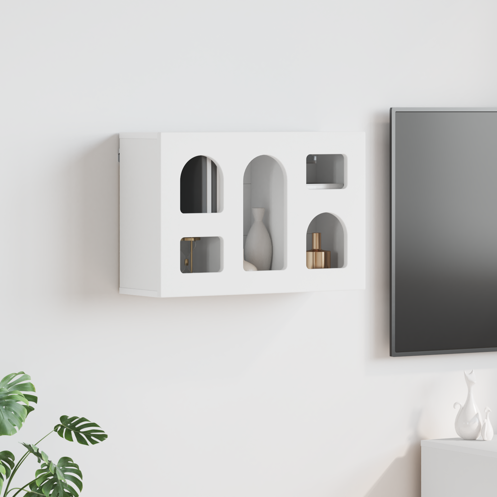 vidaXL Szafka wisząca ELST Biały 60 x 20 x 40 cm Drewno inżynieryjne