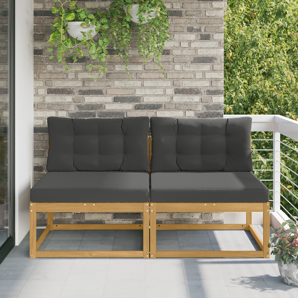 vidaXL 2 Sztuka Środkowa sofa ogrodowa Poliester Biały