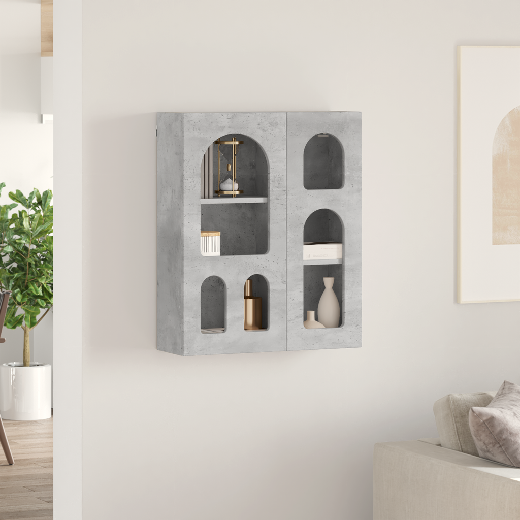 vidaXL Szafka wisząca z półką Betonowy szary 59 x 20 x 71,5 cm