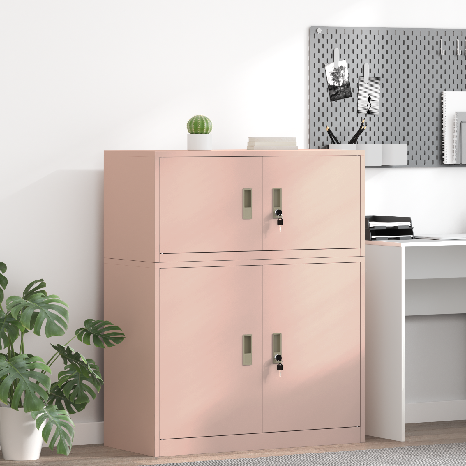 vidaXL Szafka do przechowywania Różowy 90 x 40 x 40 cm Stal