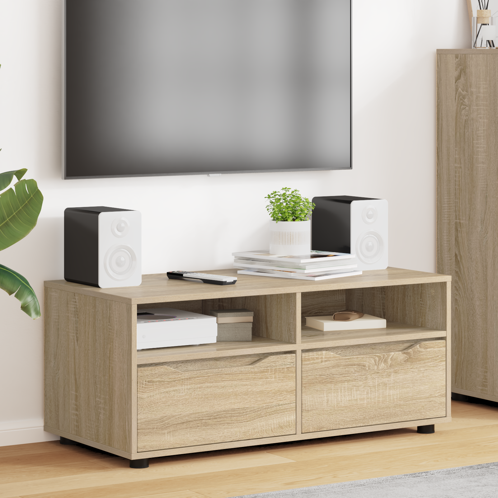 vidaXL Szafka pod telewizor z szufladą Dąb Sonoma 100 x 48 x 43 cm